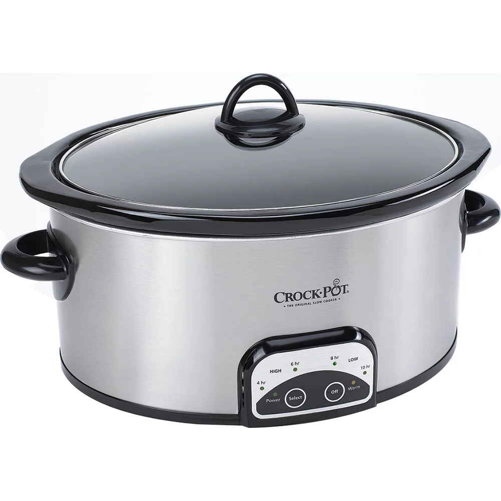6 Quart Brushed Stainless Steel Slow Cooker Y249323