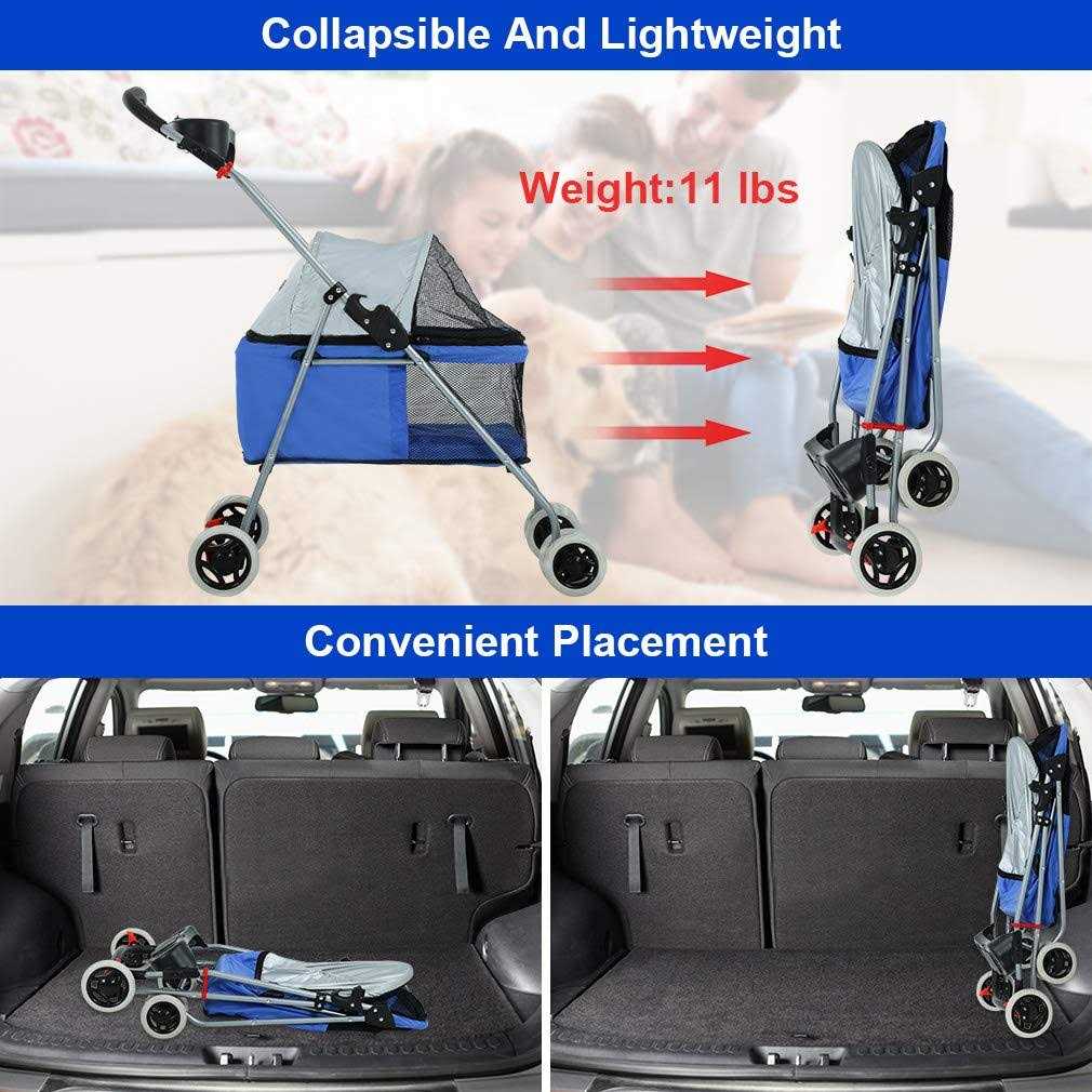 4 Wheels Folding Waterproof Portable Pet Stroller R751