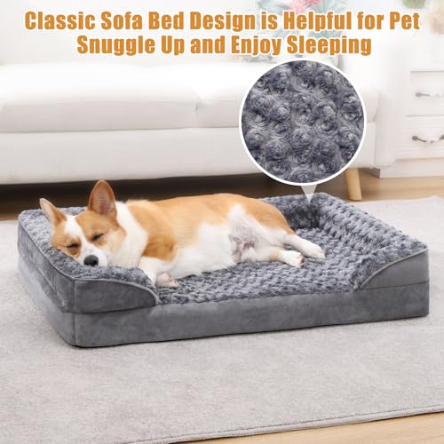 Orthopedic Dog Bed Medium Grey 29 x 18 x 6 Inch I524