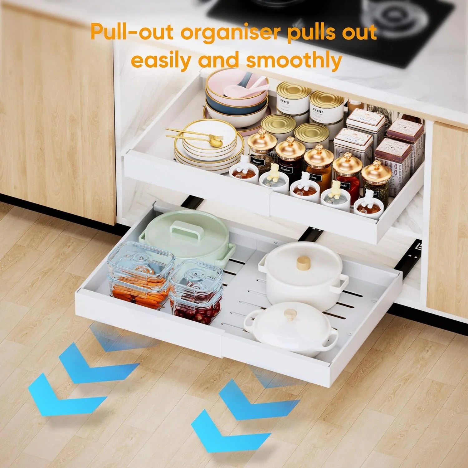 2 Pack Expandable Pull Out Cabinet Organizer Adhesive L159428