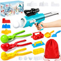 Snowball Maker Kit with Snowball Blaster Launcher, 3 Duck Shaped Clips, Molds, Snow Shovel, Carry Bag O911