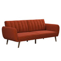 Light Grey Linen Sectional Futon Sofa M7539