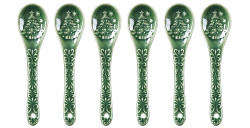 Green Ceramic Spoons Set of 6 A962389