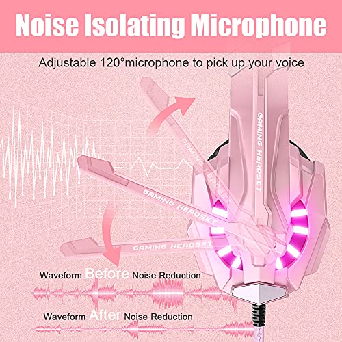 Pink Gaming Headset with Mic Z438373
