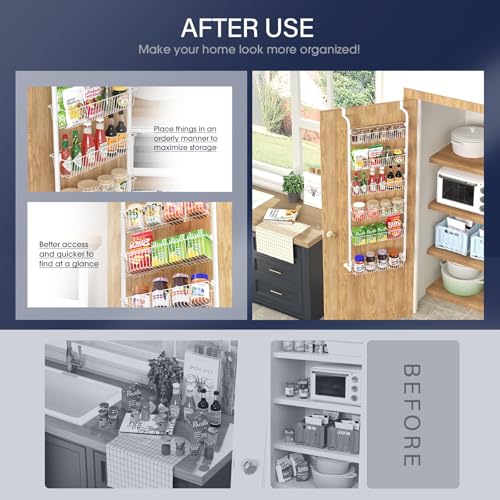 Black 6-Tier Metal Over The Door Pantry Organizer L14976