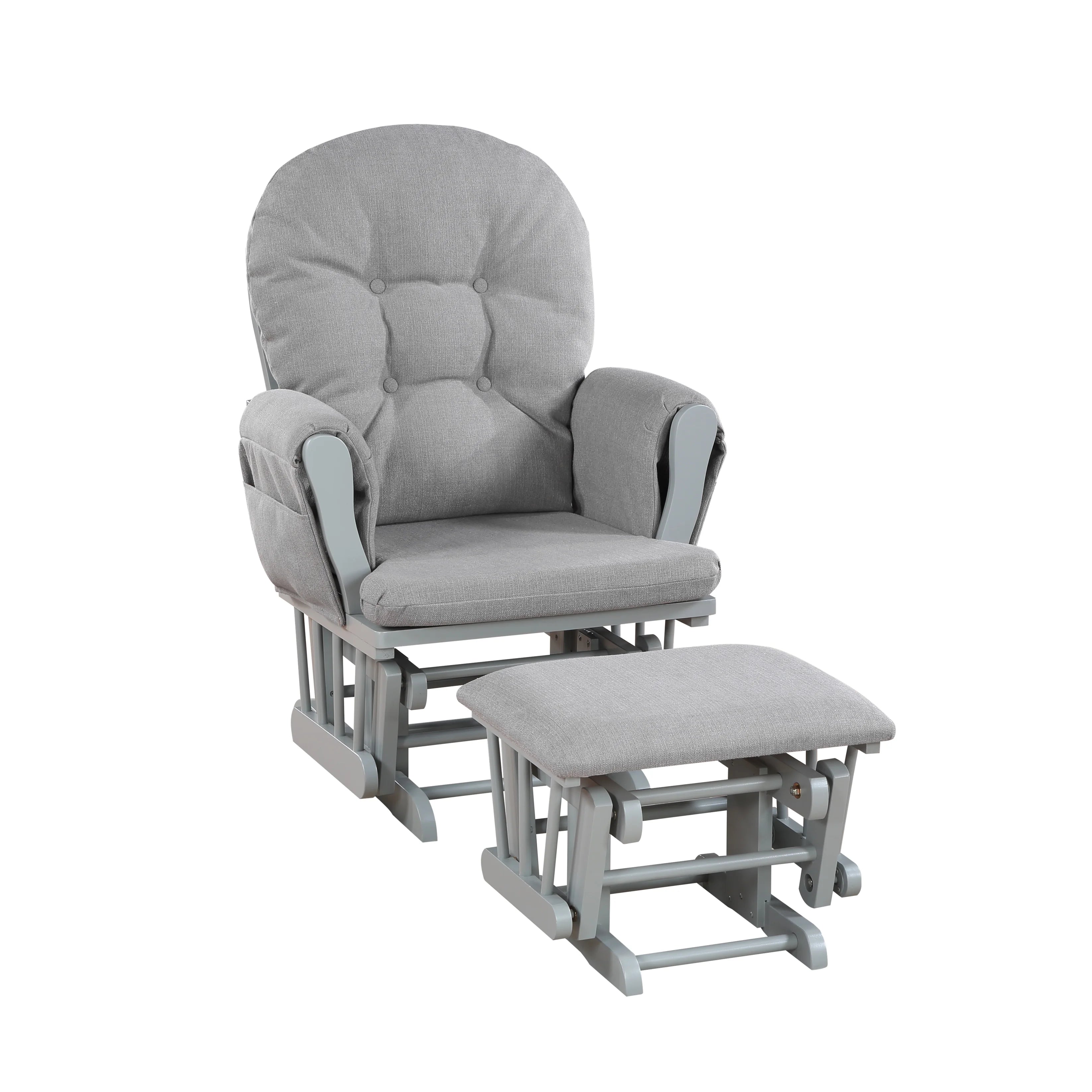 Gray Wood Glider and Ottoman Z542772