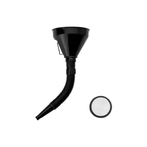 Wide Mouth Plastic Oil Funnel with Flexible Extension Nozzle and Mesh Screen Filter V6617