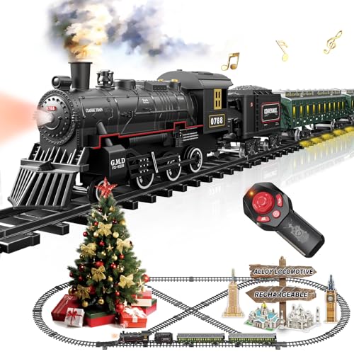 Red Metal Alloy Electric Train Set with Light & Sounds Z4759
