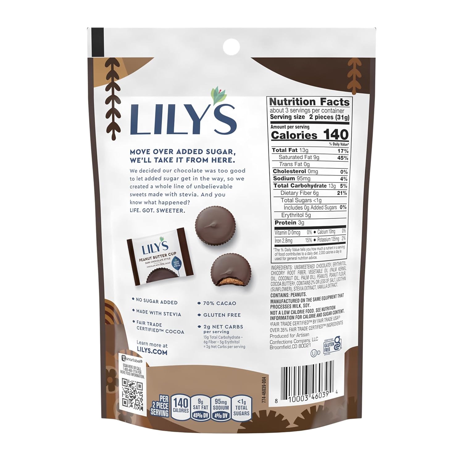Dark Chocolate Peanut Butter Cups, 3.2 oz (3 Count) Q45668