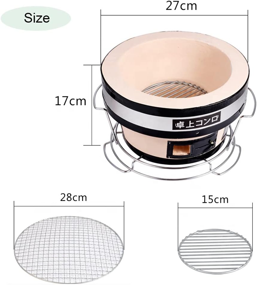 Japanese Ceramic Clay Charcoal BBQ Hibachi Grill C956581