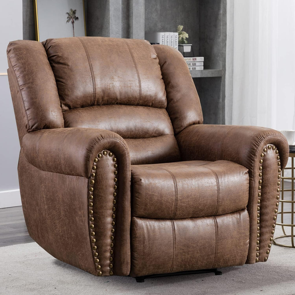 Brown Leather Manual Recliner Chair S6191