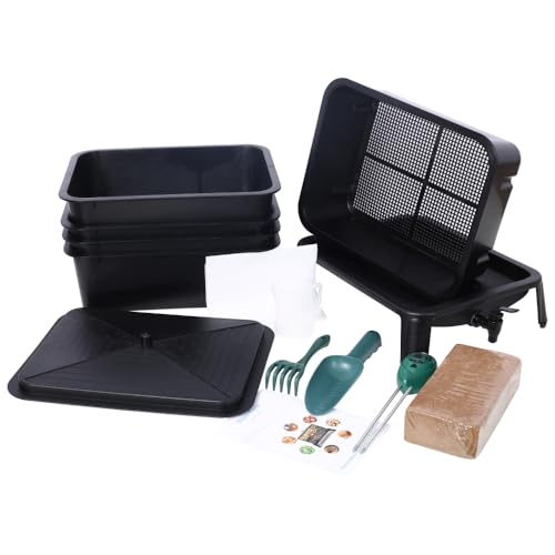 Black 4-Tray 20L Worm Composter N918