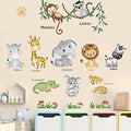 Forest Baby Animals Wall Decals Elephant Lion Giraffe Wall Stickers E570
