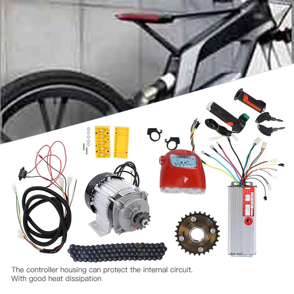 48V 800W DC Brushless Motor Kit, Aluminum Alloy Electric Bike Tricycle Scooter Conversion Kit E9132