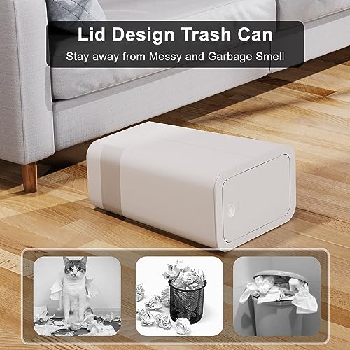 Grey 3 Pack Bathroom Trash Can with Lid Set J7862