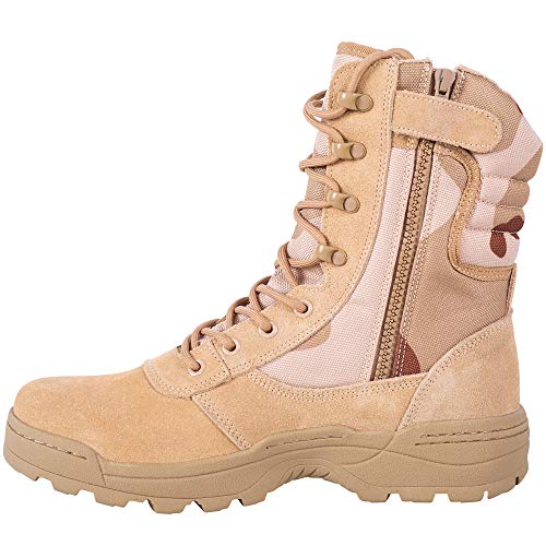 Men's Military Tactical Work Boots Side Zipper Army Combat Boots L966618