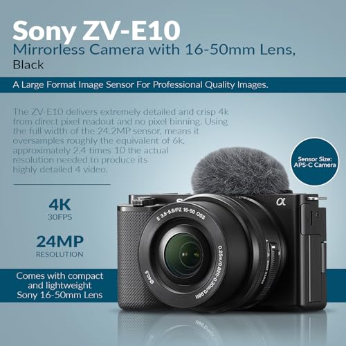 Black APS-C Mirrorless Interchangeable Lens Vlogging Camera with 16-50mm Lens G295