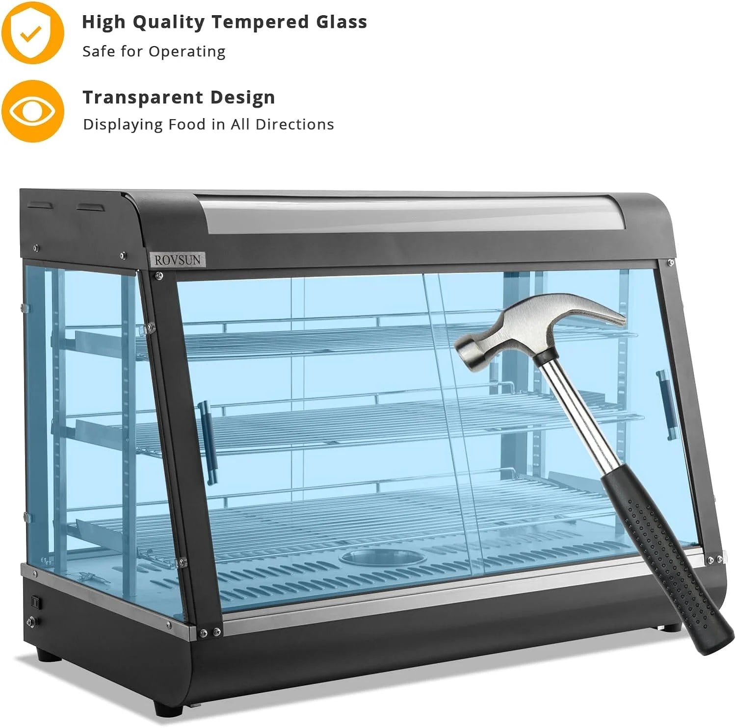 3-Tier Electric Food Warmer with Glass Door B879275