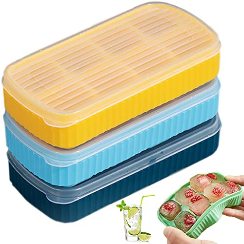 3 Pack Silicone Mini Ice Cube Trays with Lid M920632