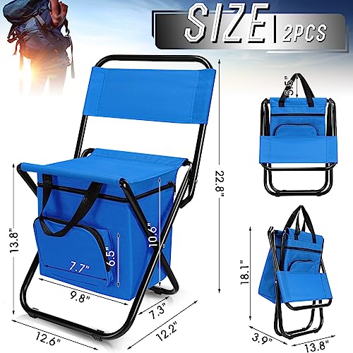 2 Pcs Foldable Fishing Chair with Cooler Bag P5375