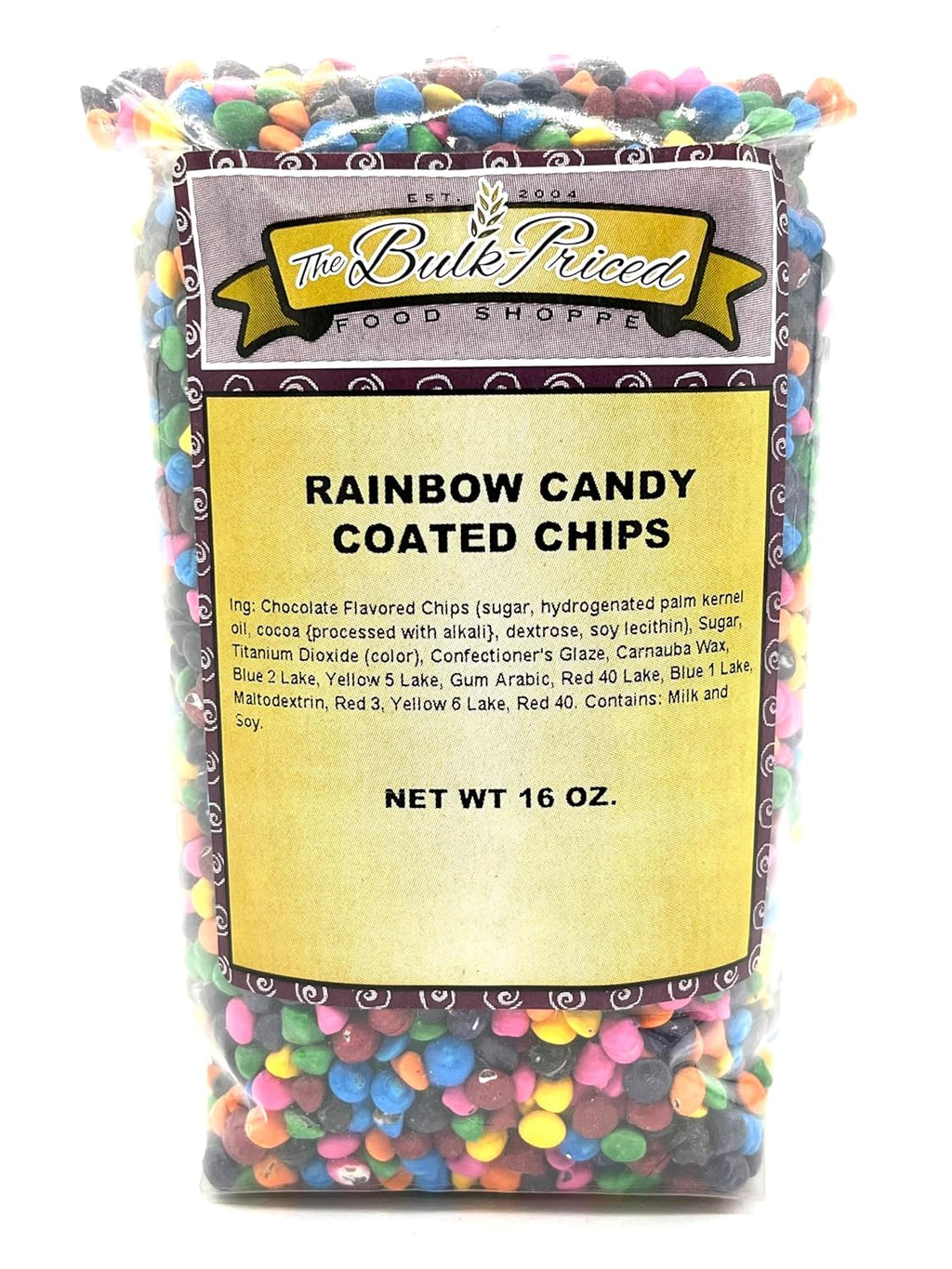 1 lb. Resealable Bag Rainbow Candy Coated Chocolate Chips G489639