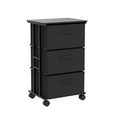 Grey Fabric Dresser with 3 Drawers and Wood Top E144992