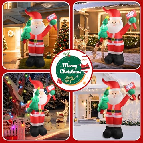 6 FT Christmas Inflatable Santa Claus with Built-In LEDs E699517