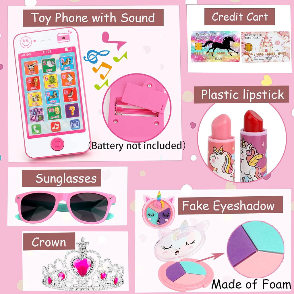 Fake Pretend Makeup Purse with Kids Phone V32511