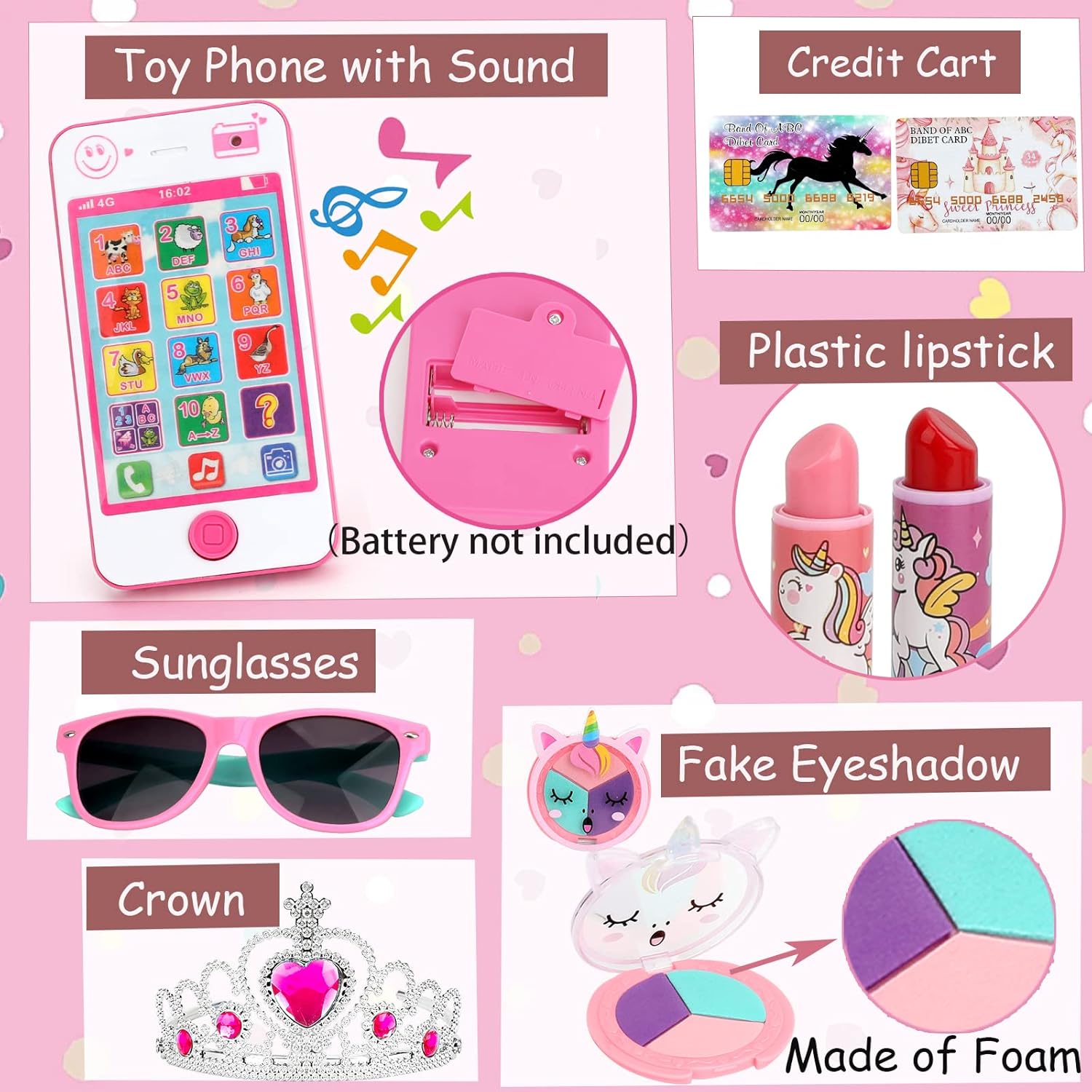 Fake Pretend Makeup Purse with Kids Phone V32511