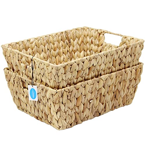 Natural Hand Woven Hyacinth Storage Basket, 2-Pack K166871