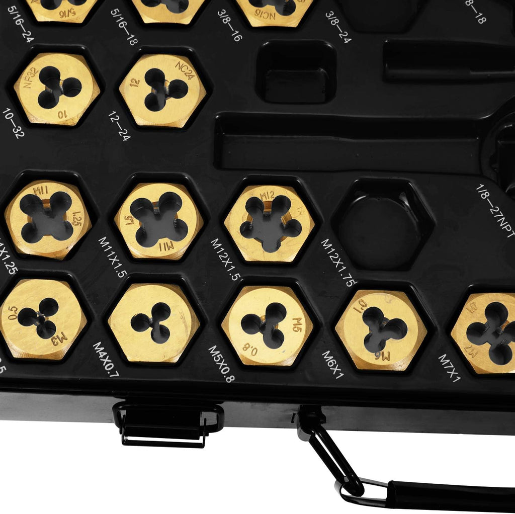86 Piece Metric and SAE Standard Tap and Die Set with Metal Carrying Case X551