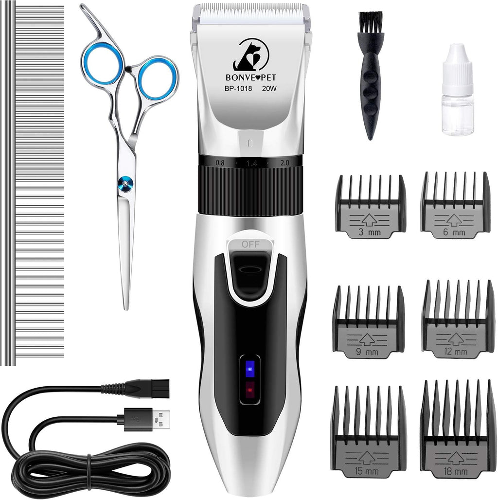 Pet Dog Clippers, Quiet Electric Cordless Rechargeable Dog Hair Clippers Pack of 2 B469613