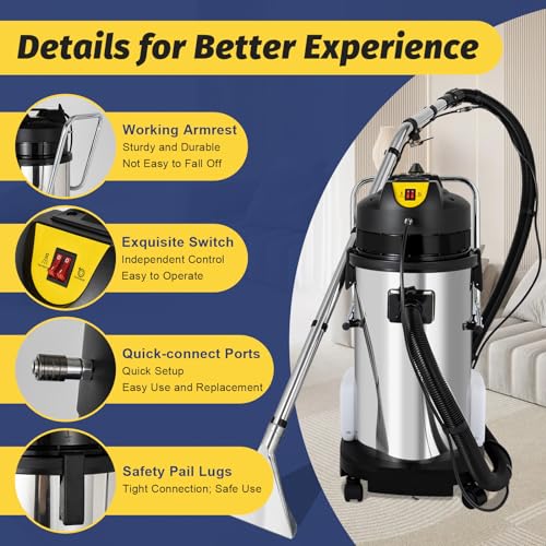 Portable Carpet Cleaning Machine with Mobile Tires (40L) O954