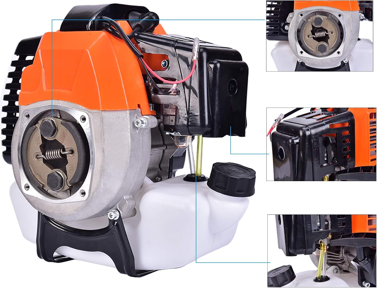 52cc 6 in 1 Gas Petrol Hedge Trimmer Brush Cutter Chainsaw Grass Pruner Multifunctional Y447