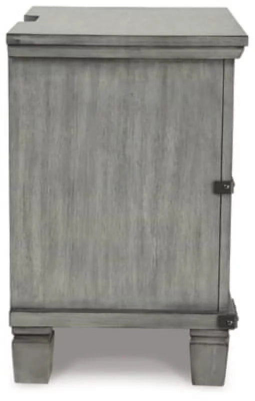 Gray 2 Drawer Nightstand A3172