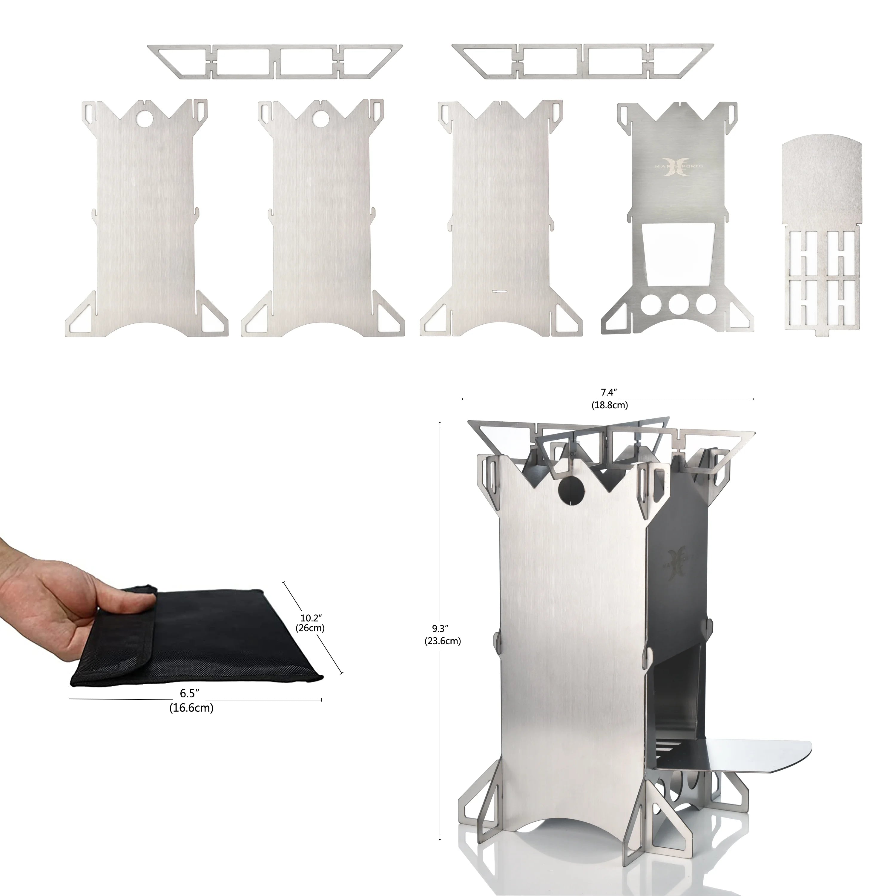 Folding Stainless Steel Wood Burning Camp Stove R721385