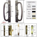 Bronze Sliding Glass Patio Door Handle Kit with Mortise Lock and Keepers M646853