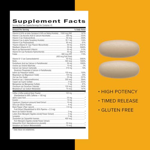 Mega Men Multivitamin Caplets, 90 count U9218