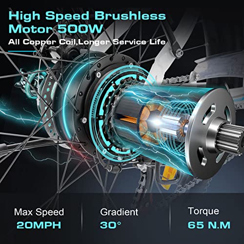 26" 500W Electric Bike with 48V Removable Battery M97464