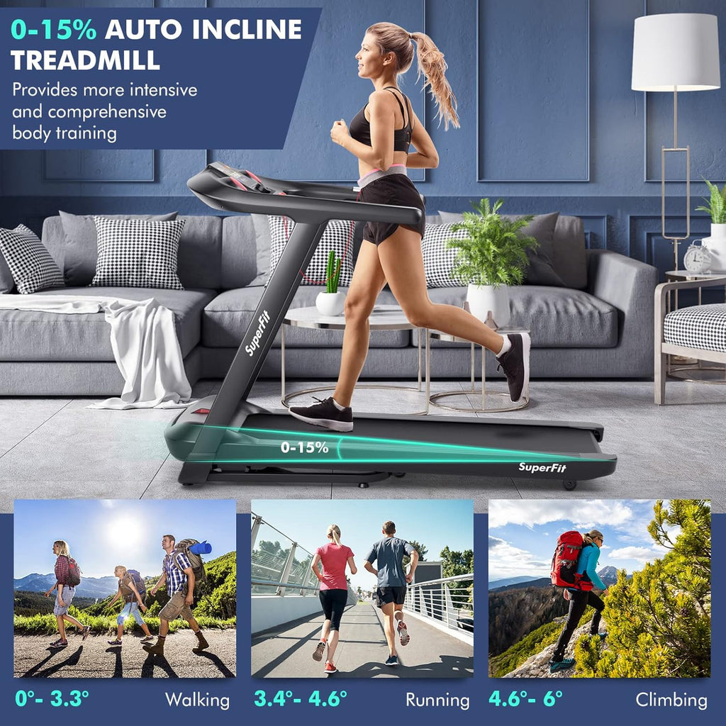 4.75HP Folding Treadmill with 15% Auto Incline Z4886