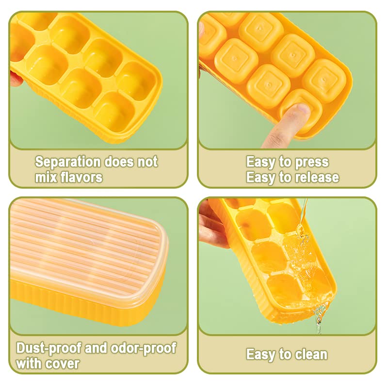 3 Pack Silicone Mini Ice Cube Trays with Lid M920632