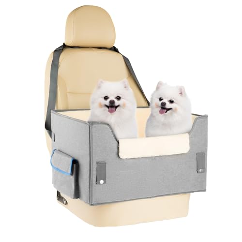 Elevated Dog Booster Seat Pet Travel Carrier Bed with Adjustable Straps P17652