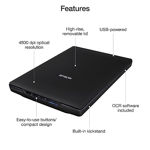 Black Flatbed Scanner 4800 dpi Optical Resolution I665764