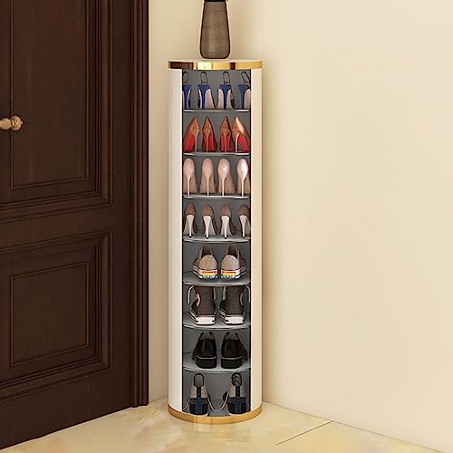 360° Rotating Shoe Rack Round Shoe Cabinet with Cover D9781