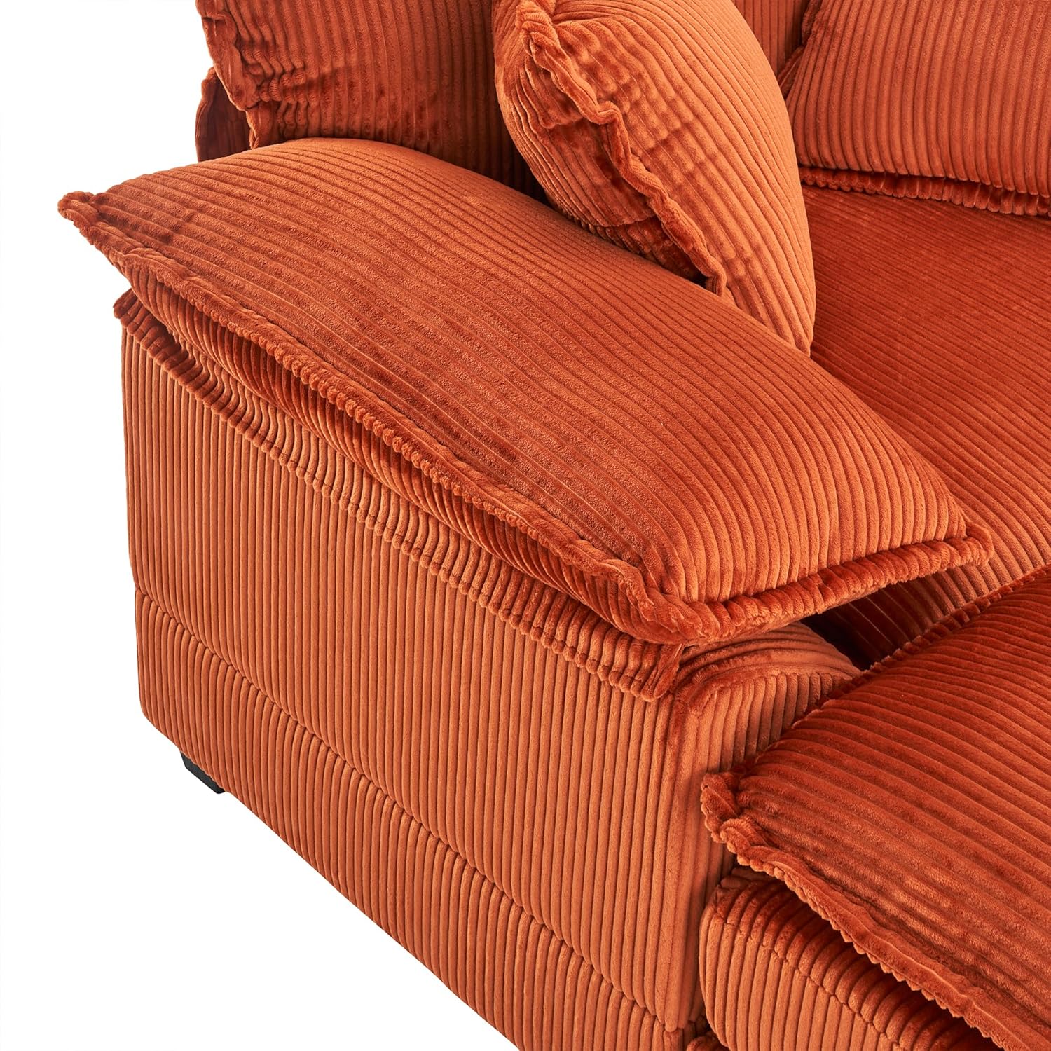 Oversized Corduroy Chaise Lounge with Ottoman P45465