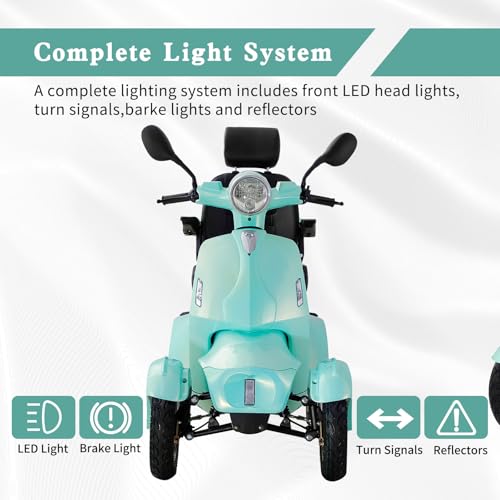 800W Heavy Duty All Terrain Motorized Scooter with Seats (Red) E4040