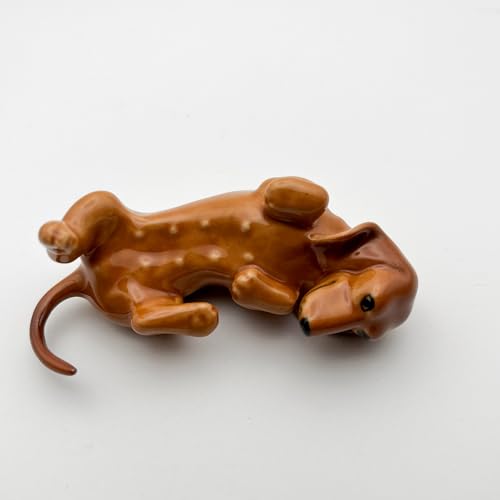 Brown Ceramic Dachshund Figurine V245597