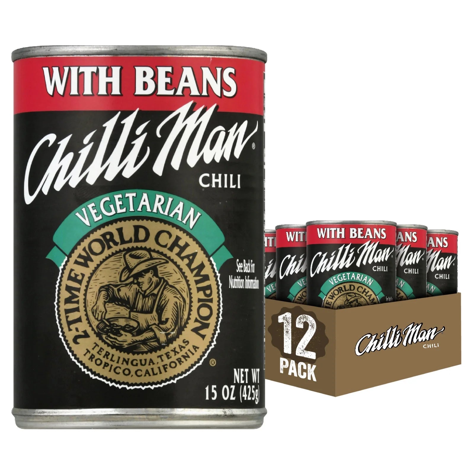 (12 Pack) Canned Vegetarian Chili With Beans, 15 ounce can T27621