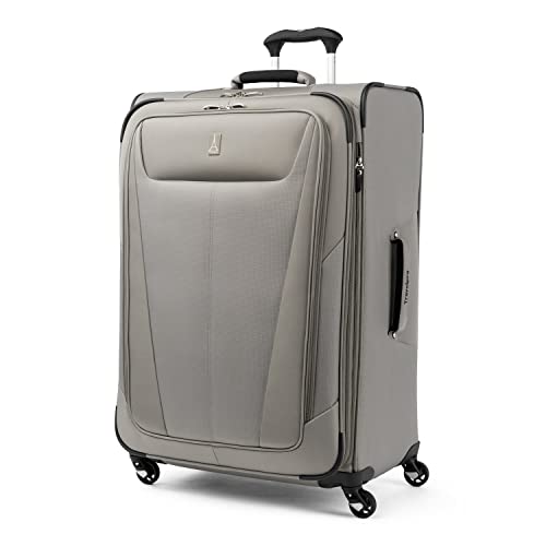 Slate Green Softside Expandable Carry on Luggage with 4 Spinner Wheels Y661
