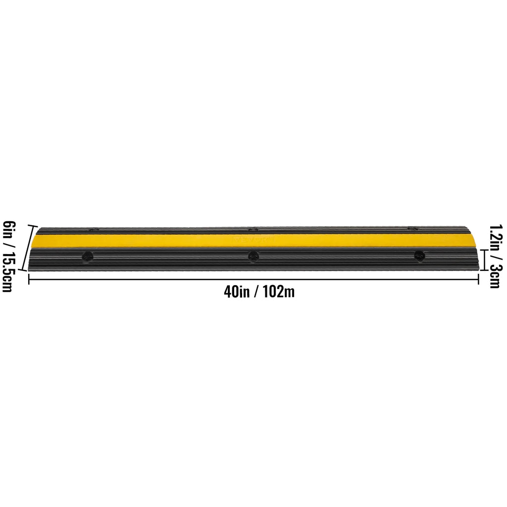 4 Pack 1-Channel Rubber Cable Protector Ramps Heavy Duty L105